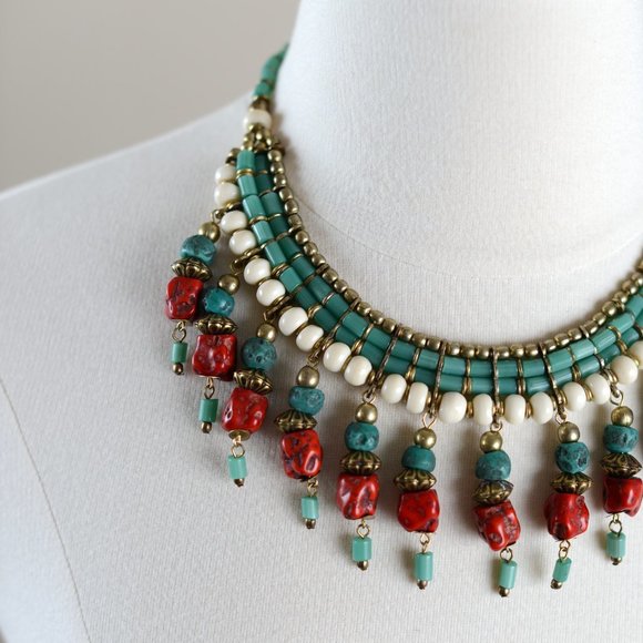 Large Statement Turquoise Necklace - Picture 3 of 7